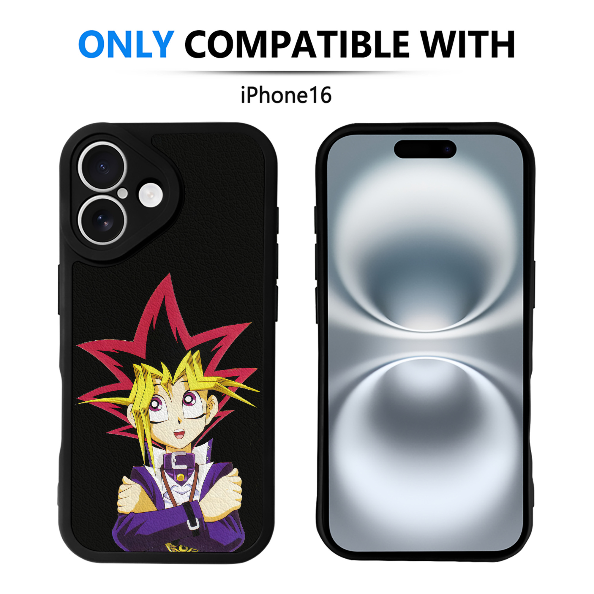 遊☆戯☆王 Yu-Gi-Oh! 【iPhone 16シリーズ対応】シリコンスマホケース（レザー調） 材質：シリコン